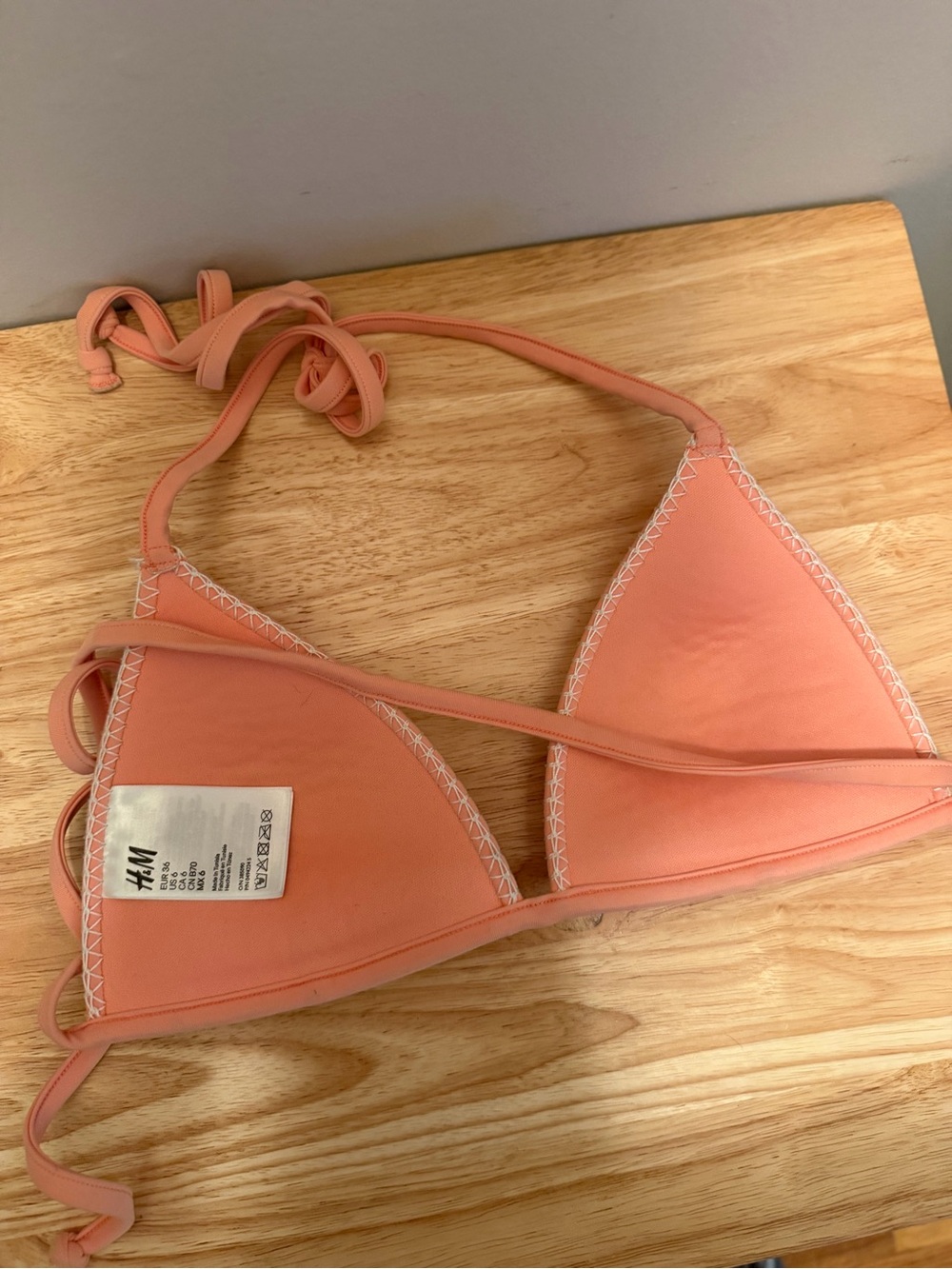 H&M Women’s Peach Triangle Tie Bikini Set - Picture 10 of 10
